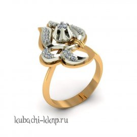 Кольцо из золота с фианитами 