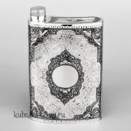 Серебряная фляга с местом для гравировки, 260 мл - фл086