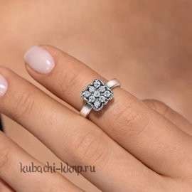 Кольцо ювелирное серебро 925 пробы с камнем фианит - як21
