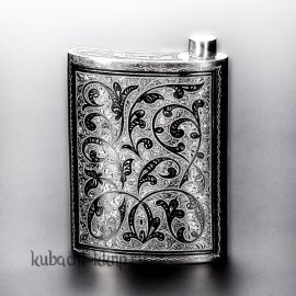 Серебряная фляжка - фл0008
