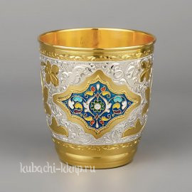 Серебряный стакан, позолоченный «Финифть» - 422103