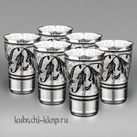 Набор из шести серебряных стаканов 