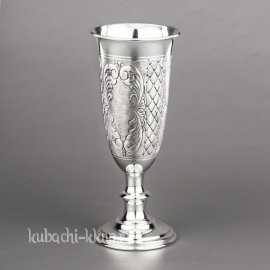 Серебряный бокал для вина на ножке «Ромб», 175 мл - ф005