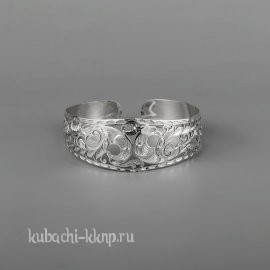 Кубачинский браслет из серебра с ручной гравировкой - бр199