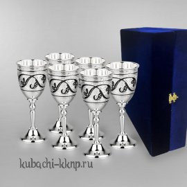 Набор из шести кубачинских рюмок - р081-6
