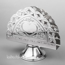 Серебряная салфетница без чернения 