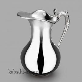 Глянцевый серебряный графин с крышкой - кв154кр