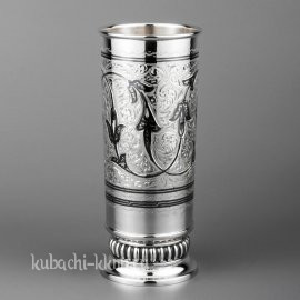 Серебряный высокий оригинальный стакан, 245мл - ст18