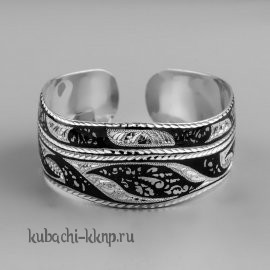 Серебряный браслет Этно орнамент с чернением - БР181