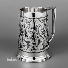 Серебряная пивная кружка для себя любимого, 700 мл - кр068