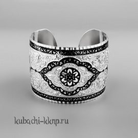 Жесткий женский серебряный браслет 