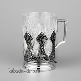 Серебряный подстаканник «Башня» - пд054