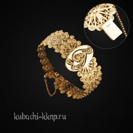 Золотой филигранный браслет 