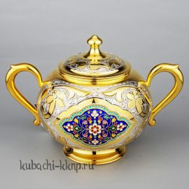 Серебряная сахарница «Финифть» - сх088