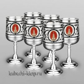 Набор из шести серебряных фужеров 