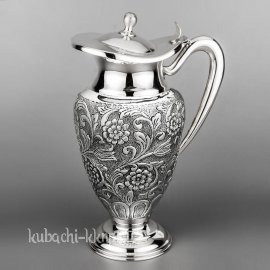 Оригинальный серебряный кувшин с крышкой 