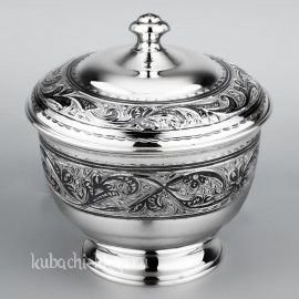 Серебряная сахарница без ручек - СХ099