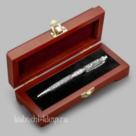 Шариковая серебряная ручка авторской работы 