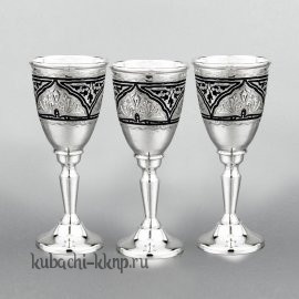 Набор серебряных рюмок «На троих» - рмк0001-3