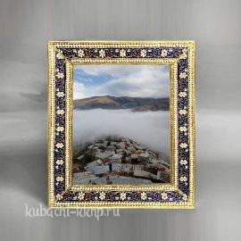 Серебряная рамка для фотографий с эмалью - ФОТ05