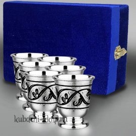 Набор из шести кубачинских стопок - стп063-6