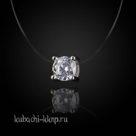 Серебряное колье-невидимка на леске 