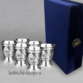 Набор из шести серебряных стопок для мужчин - стп00014-6