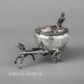 Серебряная солонка с ложкой - с014