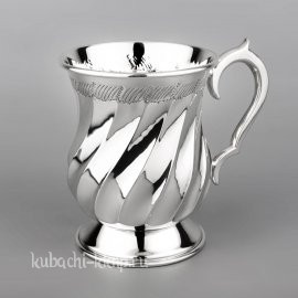 Большая серебряная кружка «Волна» глянцевая - кр097