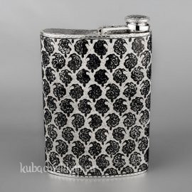 Серебряная фляга «Эксклюзив» Восток  с откидной крышкой  - фл059