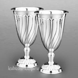 Классический набор из двух серебряных бокалов 