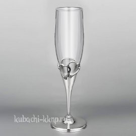 Серебряный фужер со стеклом 