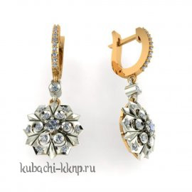 Висячие золотые серьги  - 00108e