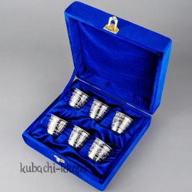 Набор серебряных стопок  «На шестерых» - нс010