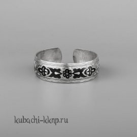 Кубачинский браслет из серебра с чернением - бр85