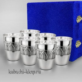 набор из шести серебряных стаканов 