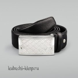 Ремень серебряный с линейным орнаментом - рм22