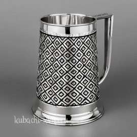 Оригинальная пивная серебряная кружка 
