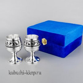 Набор серебряных бокалов для коньяка, 110 мл - бк026-2