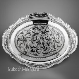 Серебряный поднос «Кубачинский» - пдн055