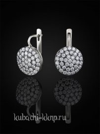 Серьги кубачи с фианитами Маленькая Луна а - с209