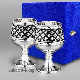 Набор коньячных бокалов из серебра 