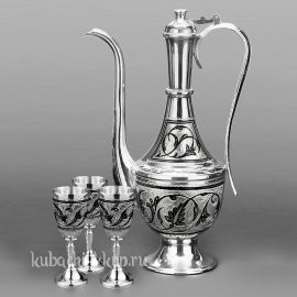 Восточный набор из серебра на три персоны для 