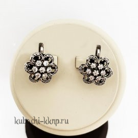 Крупные круглые женские серьги 