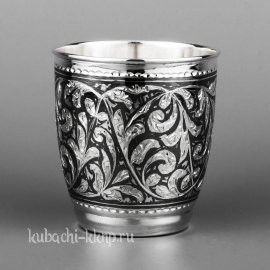 Серебряный стакан с орнаментом краса, 200мл - ст12