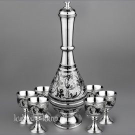 Водочный набор из серебра на шестерых - вс072