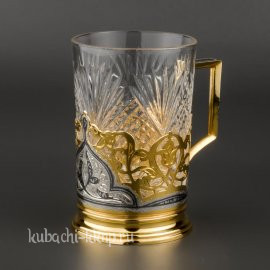 Подстаканник Кубачинский с позолотой - пд004