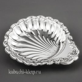 Серебряная икорница «Ракушка» - ик01