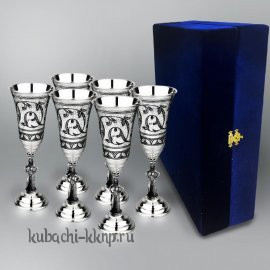 Набор из шести фужеров для вина или шампанского 