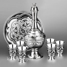 Серебряный набор для водки, виски или коньяка 